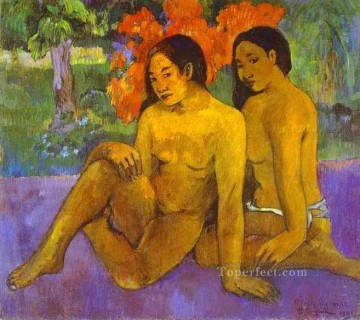 ヌード Painting - そして彼らの身体の黄金 ポール・ゴーギャン 印象派ヌード